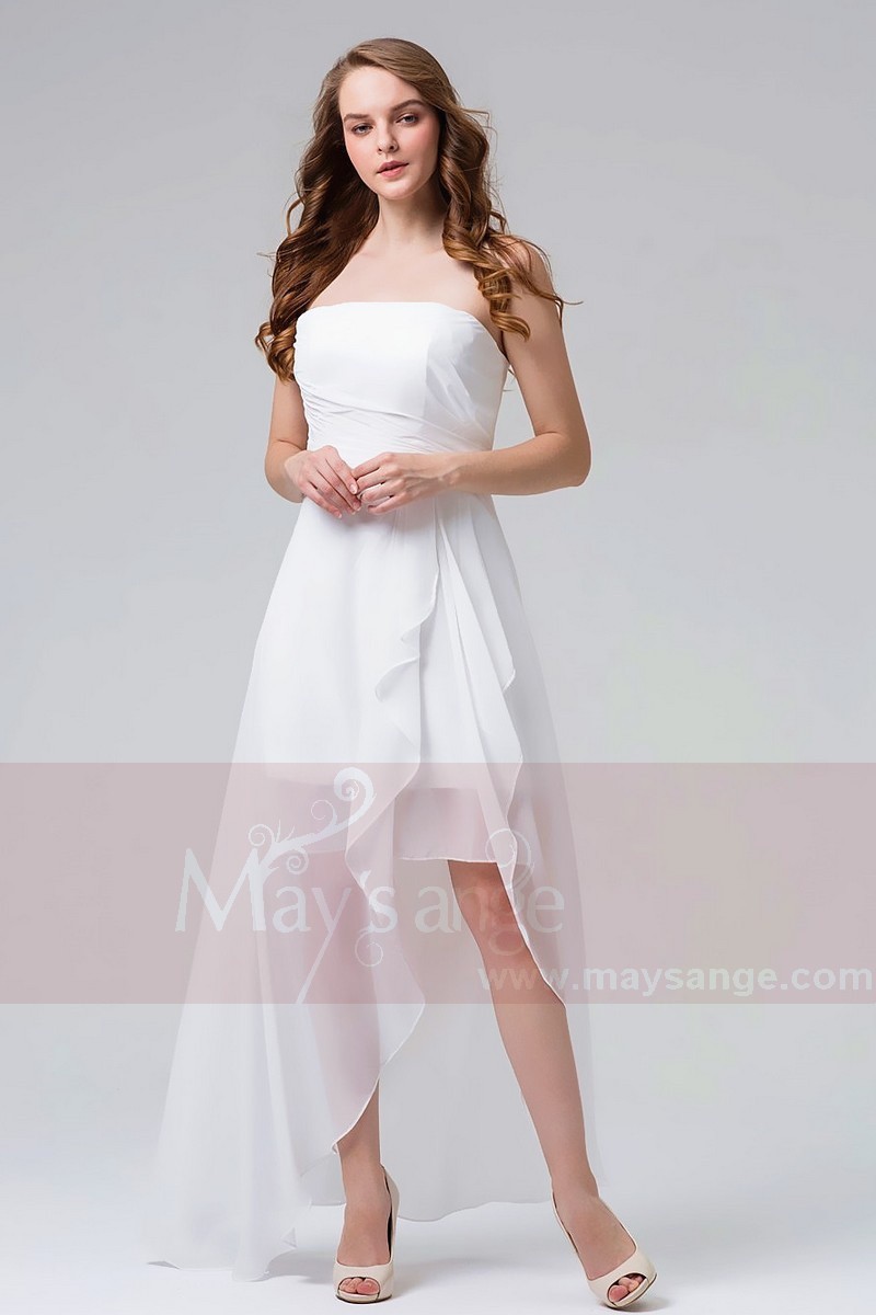 robe de fiançailles bustier longue blanche - Ref L828 - 01