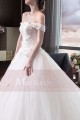 Gorgeous White Strapless Embroidered Lace Wedding Dress - Ref M401 - 03