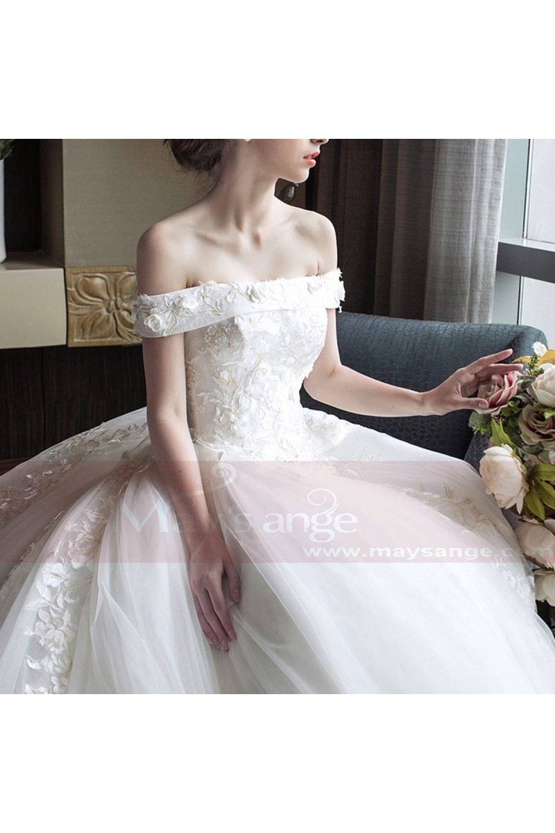 Bridal Bliss White Rose Choker & Strapless Embroidered Bustier Side Wrap Dress