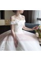 magnifique robe de mariage blanche bustier en dentelle brodée - Ref M401 - 04