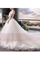Gorgeous White Strapless Embroidered Lace Wedding Dress - Ref M401 - 05