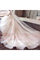 belle robe de mariée demi-manche dentelle grand nœud papillon amovible - Ref M394 - 03