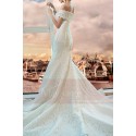 robe de mariée sirène longue traîne en dentelle tendance et ultra feminine - Ref M399 - 03