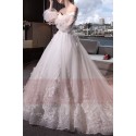 Off-The-Shoulder Custom Made Vintage Wedding Dress With Bishop Sleeve - Ref M396 - 03