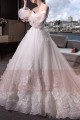 Off-The-Shoulder Custom Made Vintage Wedding Dress With Bishop Sleeve - Ref M396 - 03