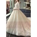 Organza Long Sleeve Princess Style Wedding Dress Champagne - Ref M395 - 04