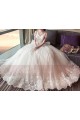 Long Train Lace Beaded Wedding Dress With Sleeves - Ref M403 - 06