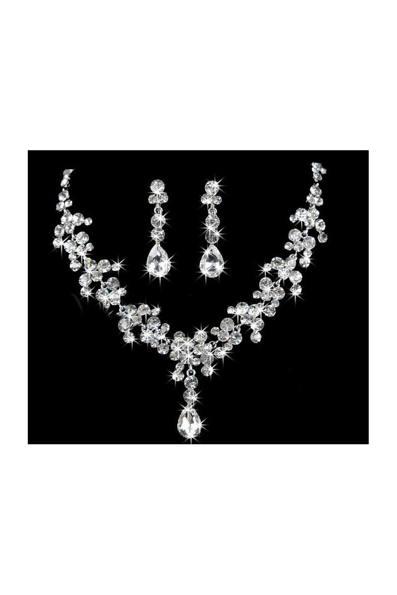 Collier mariage cristal blanc brillant - Ref E003 - 01