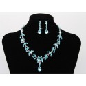 Cheap rhinestone blue pendant necklace - Ref E004 - 02