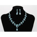 Collier pendentif cristal bleu brillant - Ref E004 - 02