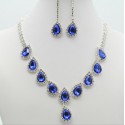 Cheap blue stone necklace and earring - Ref E006 - 02