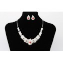 Collier mariage femme chic rouge pierre - Ref E013 - 02