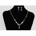 Cheap blue stone necklace and earrings - Ref E015 - 02