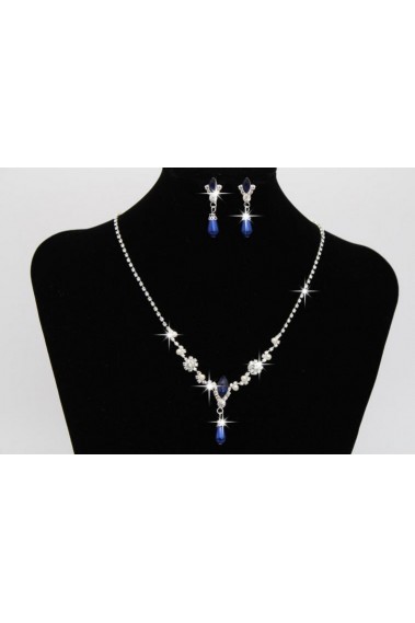 Collier Perles Bleu Turquoise Et Blanc - Pour Robe De Mariée, Soirée - Neuf Avec étiquettes