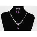 Bijoux collier femme chic violet clair - Ref E018 - 02