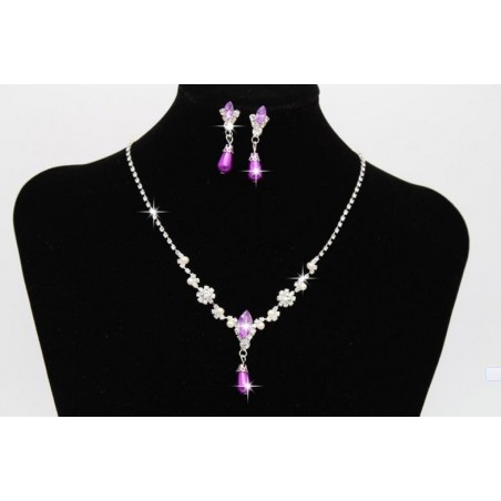 Bijoux collier femme chic violet clair