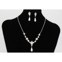 Wedding white crystal pendant necklace - Ref E020 - 02