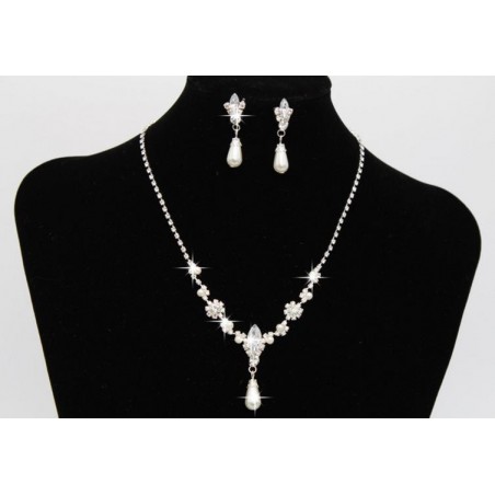 Pendentif cristal blanche mariage femme