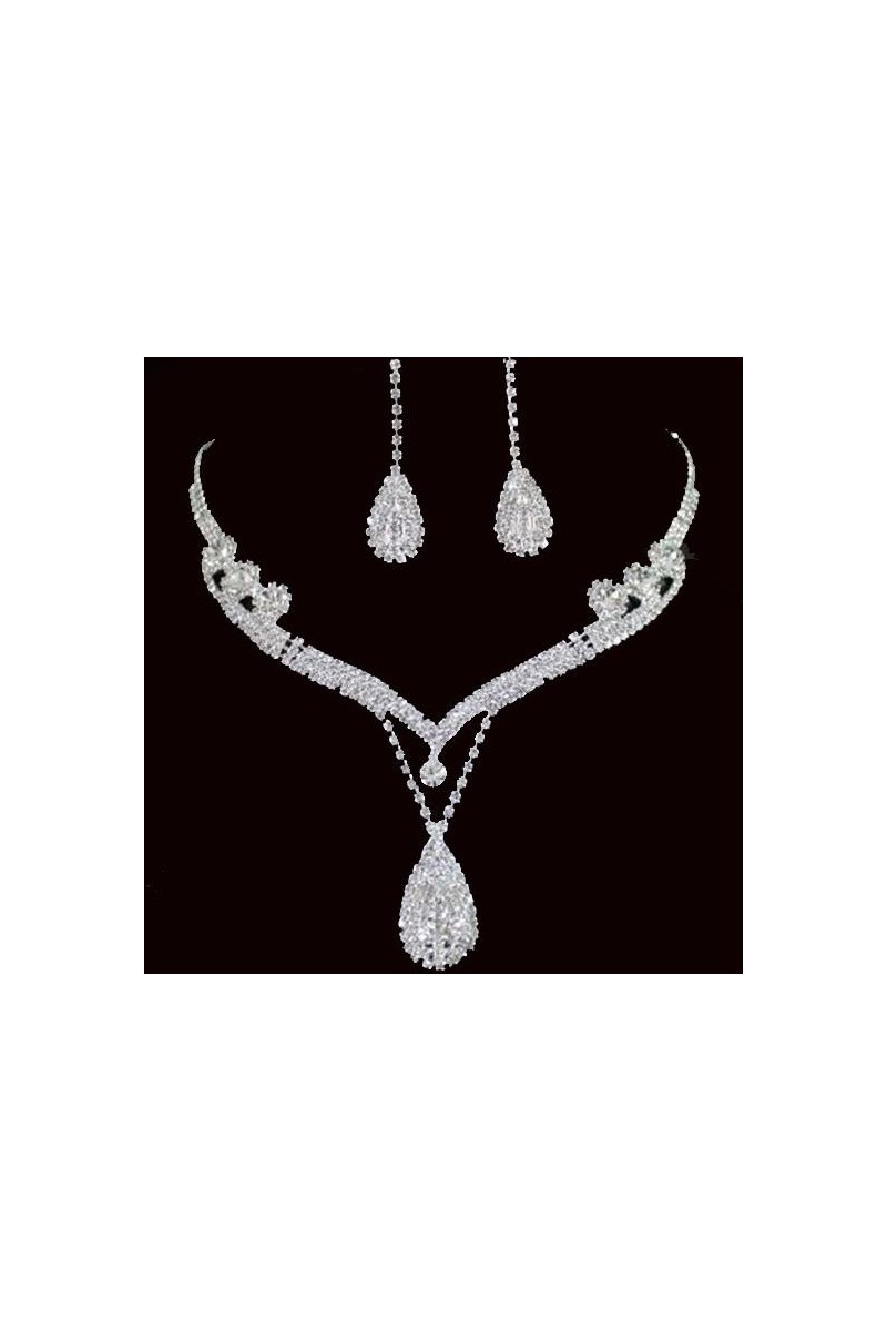 Trendy wedding necklace and earring set - Ref E029 - 01