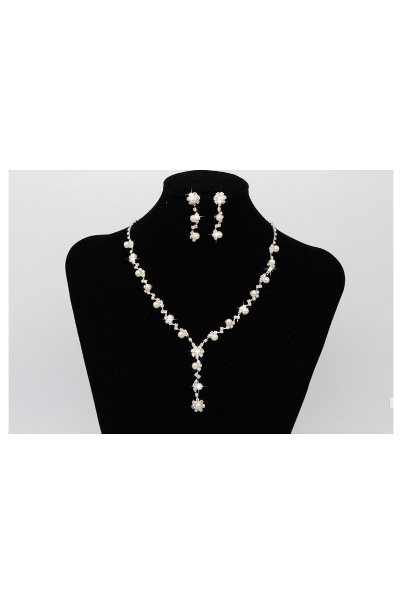 Collier de mariage petite perle blanche - Ref E036 - 01