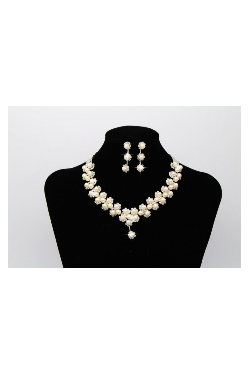 Champagne wedding jewelry necklace set - Ref E040 - 01