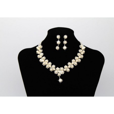 Champagne wedding jewelry necklace set