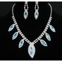 Blue crystal leaf necklace for wedding - Ref E044 - 02