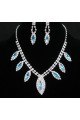 Blue crystal leaf necklace for wedding - Ref E044 - 02