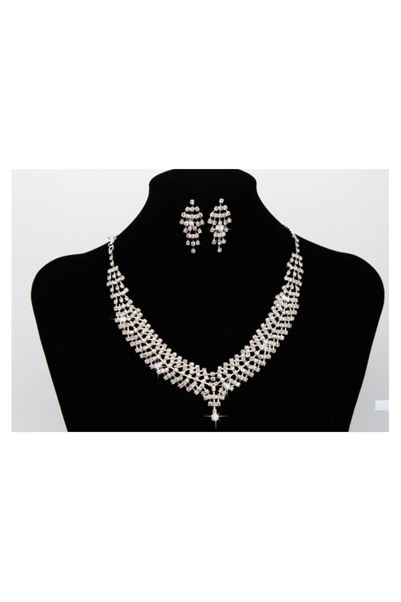 Elegant necklace and earrings set women - Ref E063 - 01