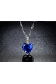 Stylish blue stone love heart necklace - Ref F070 - 02