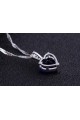 Stylish blue stone love heart necklace - Ref F070 - 03