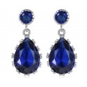 Boucles D'Oreilles Bleu Saphir - Ref B040 - 02