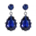 Pretty Sapphire Blue Statement Earring - Ref B040 - 02