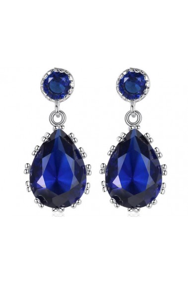 Boucles D'Oreilles Bleu Saphir - B040 #1