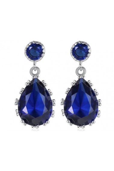 Pretty Sapphire Blue Statement Earring - B040 #1