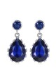 Boucles D'Oreilles Bleu Saphir - Ref B040 - 02