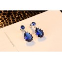 Boucles D'Oreilles Bleu Saphir - Ref B040 - 03