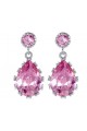 Pink Stone Statement Earrings Wedding - Ref B041 - 02
