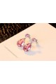 Pink Stone Statement Earrings Wedding - Ref B041 - 03