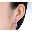 Boucles Oreilles Rose Tendance - Ref B041 - 04