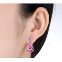 Pink Stone Statement Earrings Wedding - Ref B041 - 04