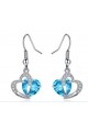 Boucles d’Oreilles Bleu Coeur - Ref B052 - 02