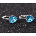 Boucles d'oreilles bleu coeur - Ref B058 - 03