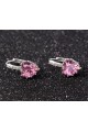 Cheap hoop crystal pink stone earrings - Ref B059 - 02