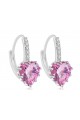 Cheap hoop crystal pink stone earrings - Ref B059 - 03