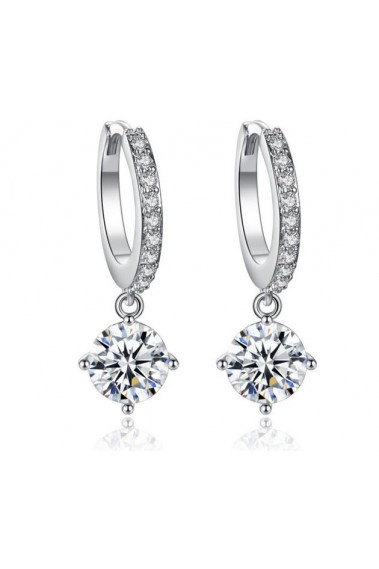 Sparkling crystal stone hoops earrings - B060 #1