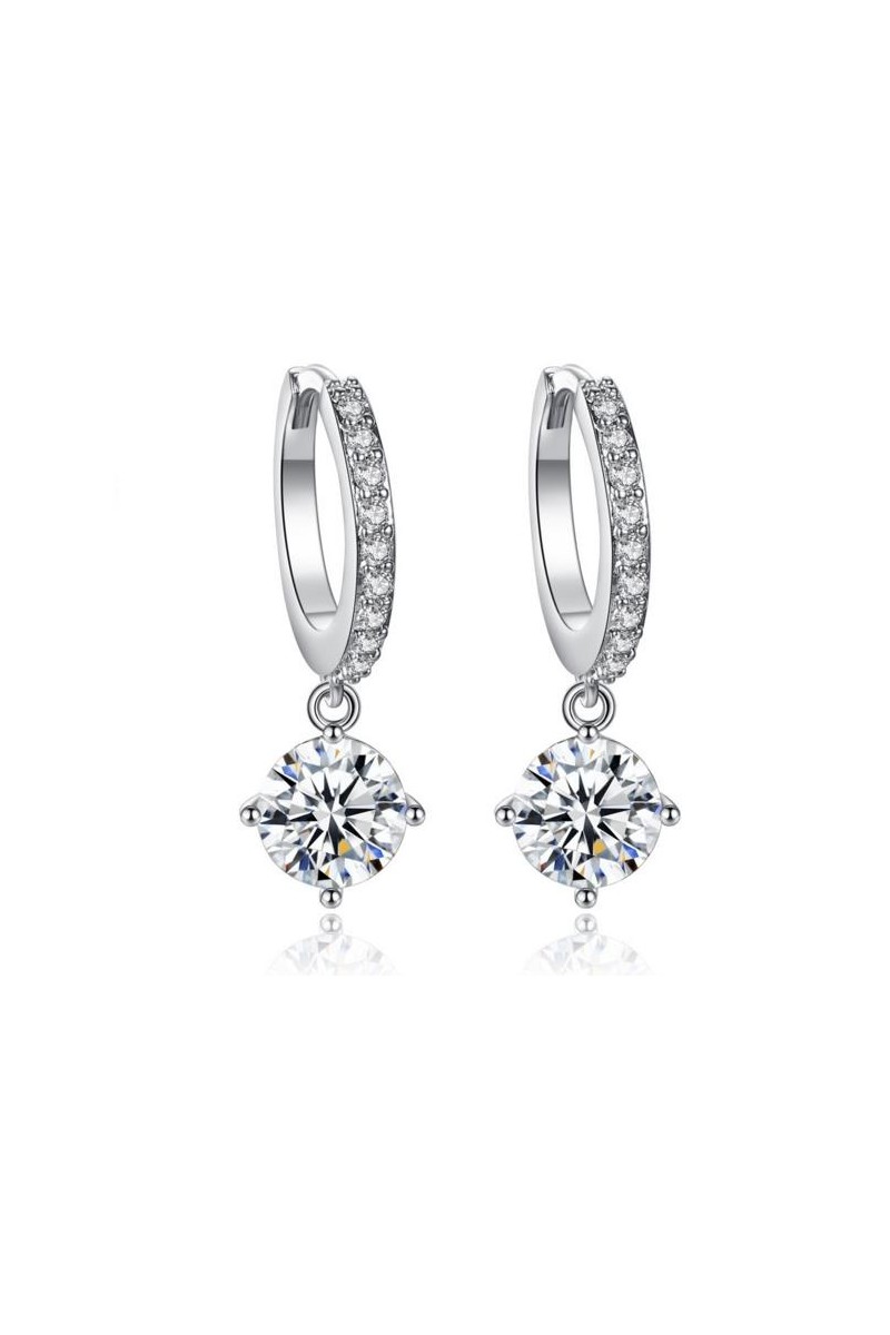 Sparkling crystal stone hoops earrings - Ref B060 - 01