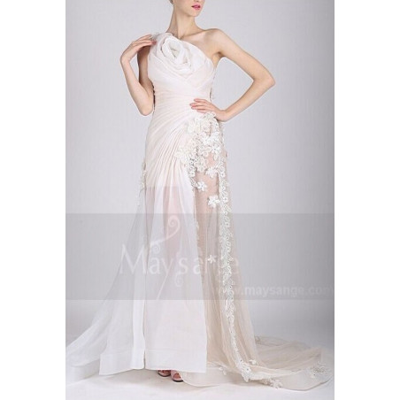 robe de mariée fleurs blanche pas cher