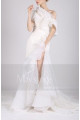 robe de mariee fendu longue blanc seule bretelle - Ref L731 - 02