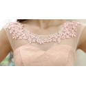 Illusion Bodice Short Pink Bridesmaid Dress - Ref C813 - 03